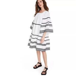 Lisa Marie Fernandez Boho Dress - M white /black detail , cotton rayon…